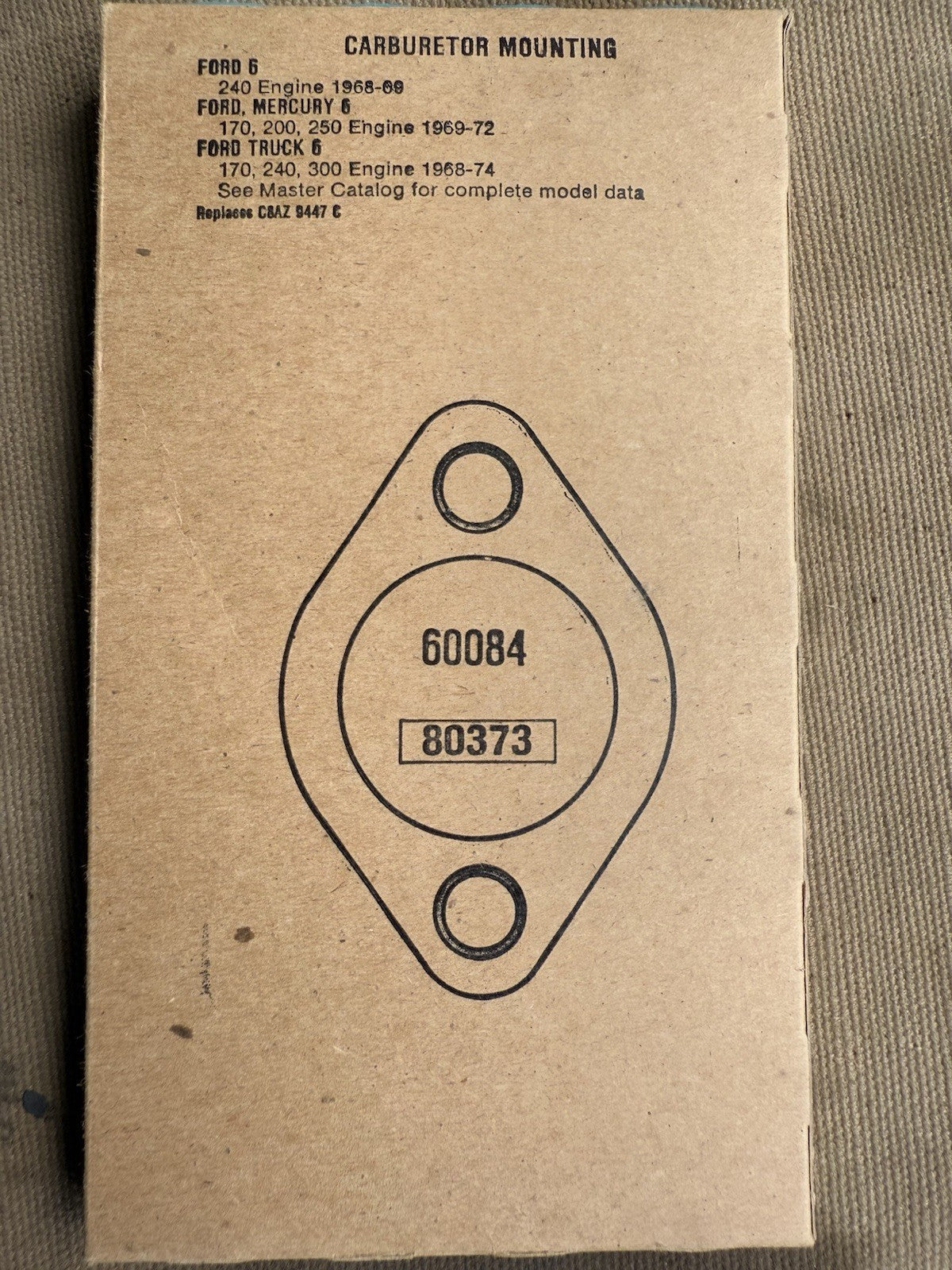 1968-74 Ford 6 Cylinder Carburetor Mounting Gasket