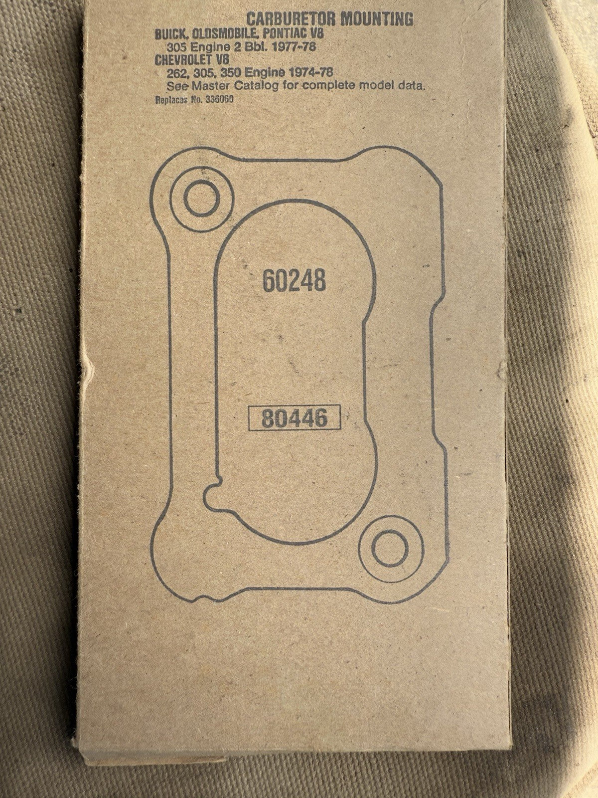 1974-78 GM Small Block  2 Barrel Carburetor Base Gasket