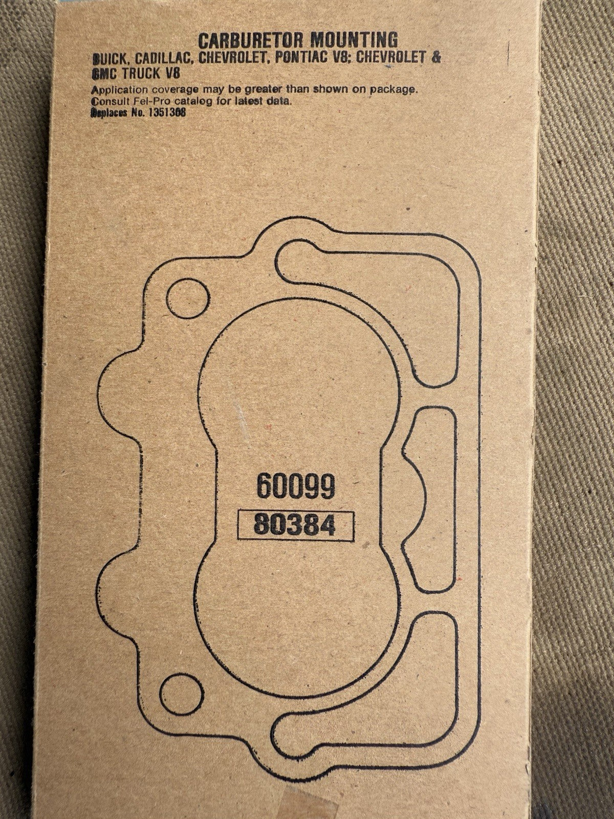 1959-72 GM V8 Carburetor Base Gasket