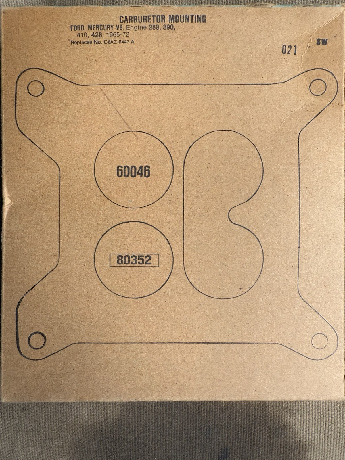 1965-72 Ford/Mercury V8 Carburetor Mounting Gasket