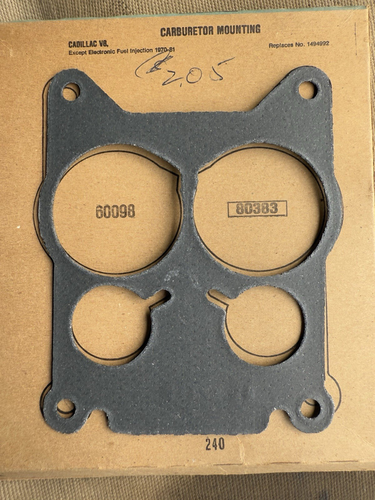 1970-81 Cadillac V8 Carburetor Base Gasket