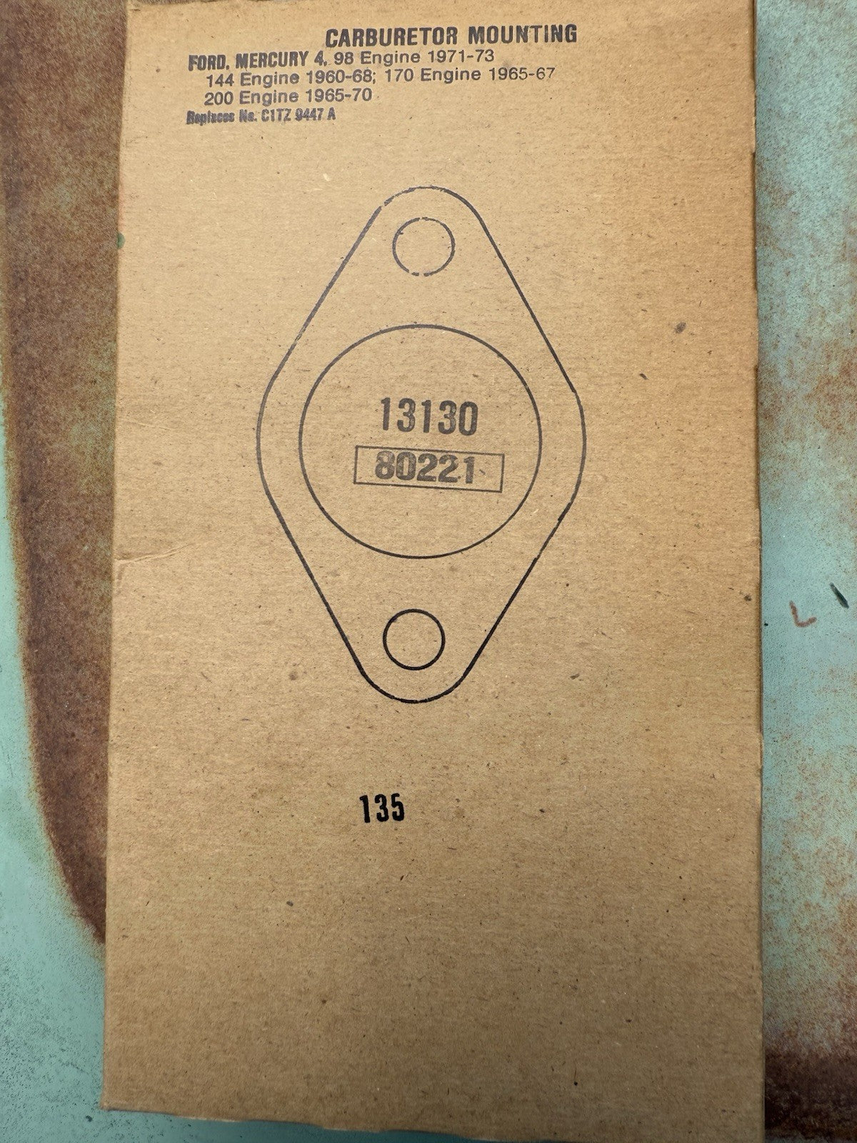 Ford Mercury 4 and 6 cylinder Carburetor Mounting Gasket