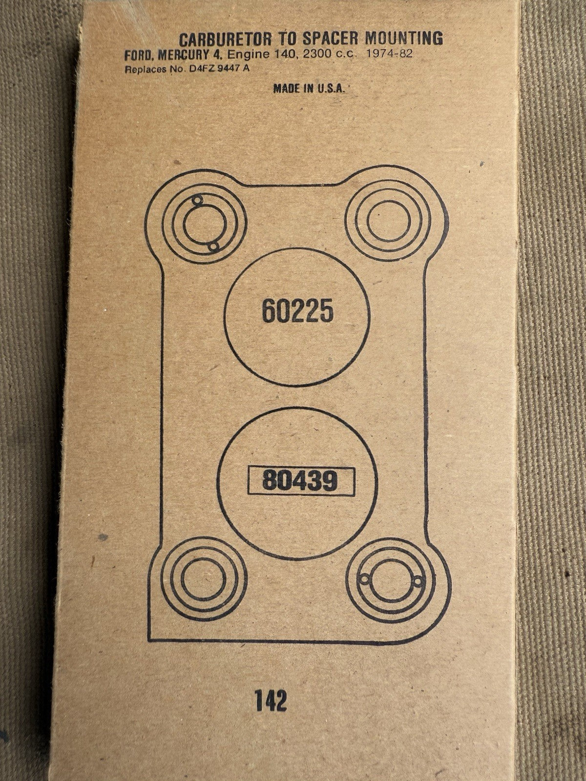 1974-82 Ford 4 Cylinder Carburetor Mounting Gasket