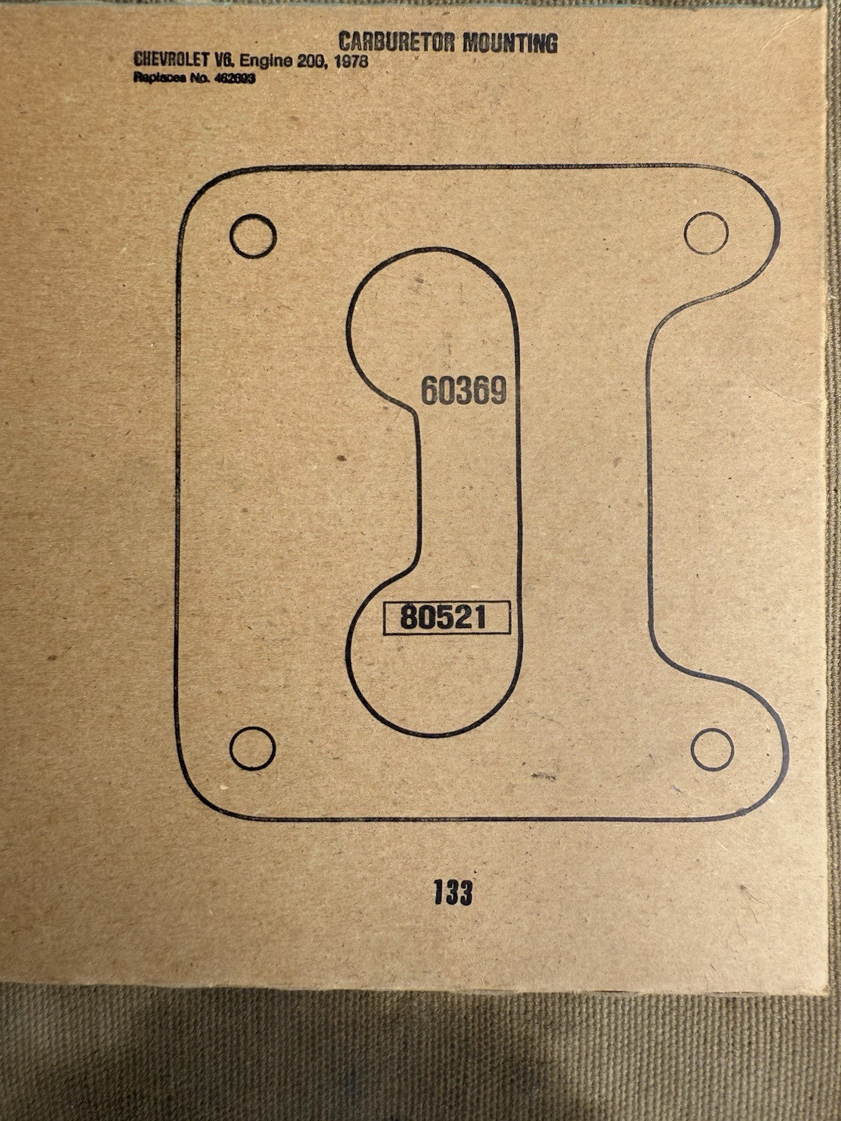 1978 Chevy Carburetor Base Gasket